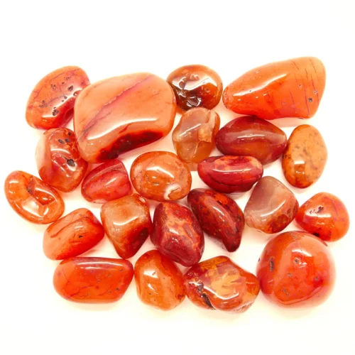 Rodado de cornalina pulida, piedra mineral natural para cosmética orgánica