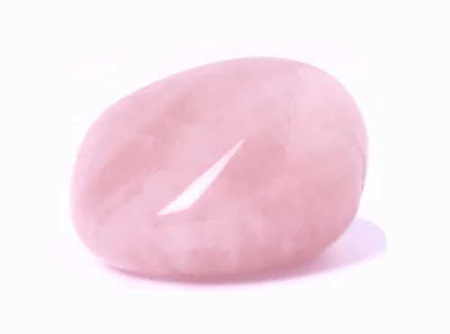 Rodado de cuarzo rosa pulido, mineral natural para cosmética y bienestar