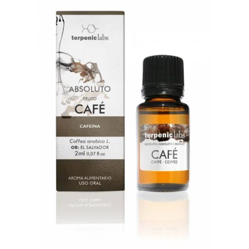 Aceite esencial café absoluto 2ml orgánico en botella vidrio oscuro