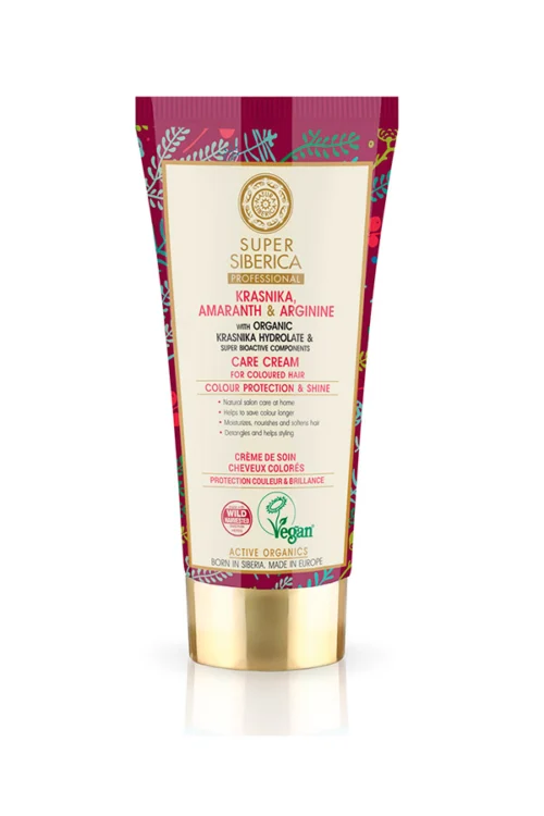 Crema capilar cabello teñido Natura Siberica con arándano de Kamchatka, amaranto y arginina 50ml
