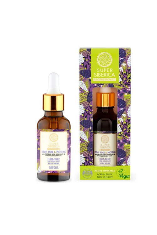 Sérum capilar Natura Siberica cabello débil rellenador fluido pino rosa proteínas 50ml