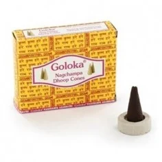 Conos de incienso Goloka Nagchampa natural hechos a mano
