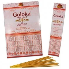 Varillas de incienso Goloka Saffron orgánico premium con aroma a azafrán natural