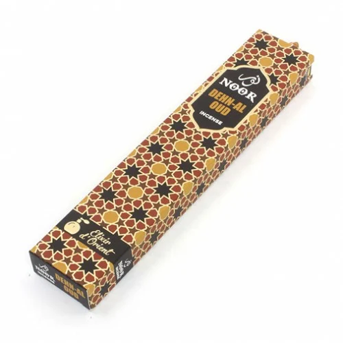 Varillas de incienso Noor Oud Dehn Al orgánico premium en empaque elegante