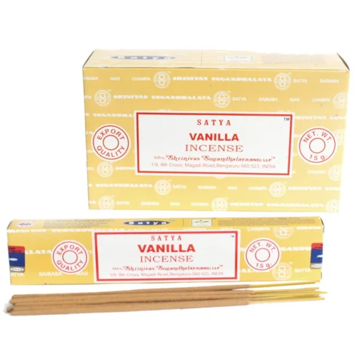 Varillas de incienso Satya Vanilla orgánico aroma natural vainilla
