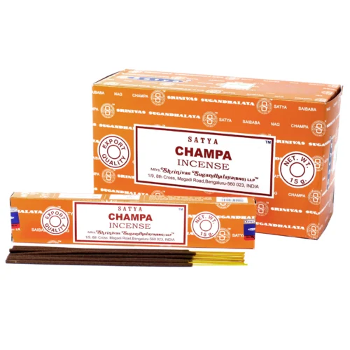 Varillas de incienso Satya Champa aromáticas orgánicas premium