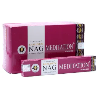 Varillas de incienso Golden Nag Meditación orgánico pack completo