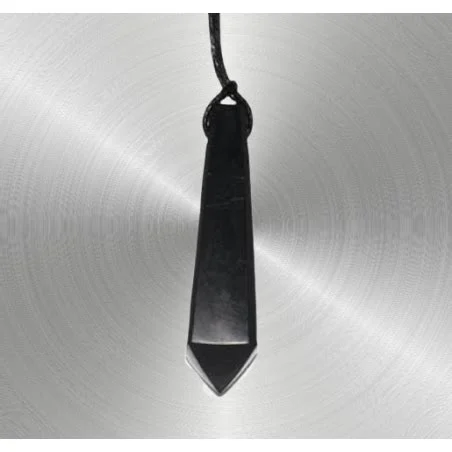 Péndulo Shungit Facetado negro pulido colgante de cristal natural para energía