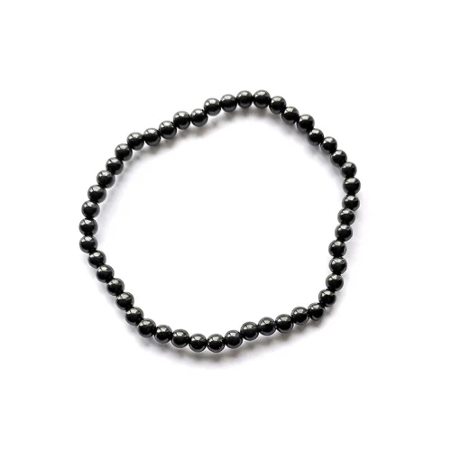 Pulsera Shungit 6mm piedra negra natural mineral orgánico