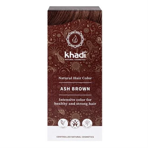 Tinte natural castaño ceniza Khadi en polvo para cubrir canas