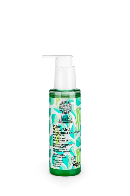 Exfoliante purificante Natura Siberica 145 ml con ácidos AHA y salicílico para piel grasa