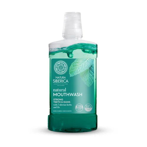 Enjuague bucal natural Natura Siberica 520 ml con zinc y 7 hierbas siberianas para encías fuertes