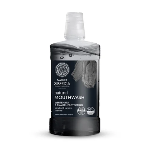 Enjuague bucal carbón bambú Natura Siberica 520 ml limpieza profunda