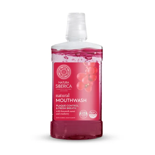 Enjuague bucal natural Natura Siberica con schizandra y arándano rojo 520ml - Cuidado bucal orgánico de Kamchatka
