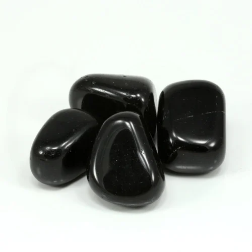 Rodado de obsidiana grande pulido de tacto suave para meditación y protección