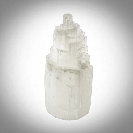 Selenita Catedral 10cm cristal mineral natural pulido transparente