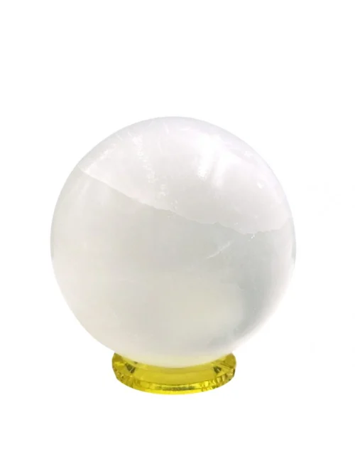 Esfera de Selenita pulida, cristal natural transparente para decoración y bienestar