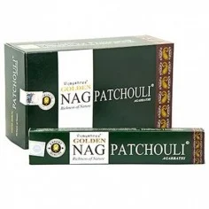 Varillas de incienso Golden Patchouli orgánico de color dorado con aroma natural