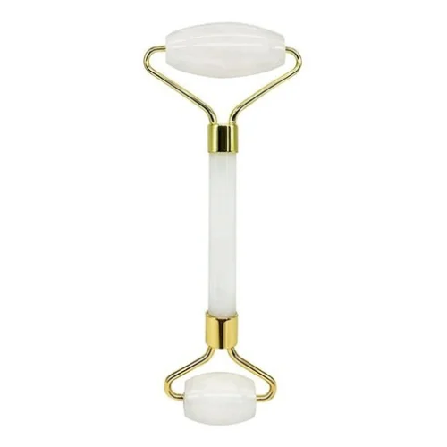 Rodillo masajeador de cristal de roca orgánico para facial y cuello