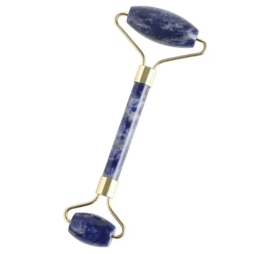 Rodillo masajeador de sodalita azul para facial, herramienta de cosmética orgánica