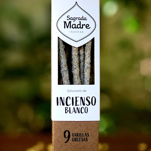 Varillas de Incienso Sagrada Madre blanco orgánico natural aromático