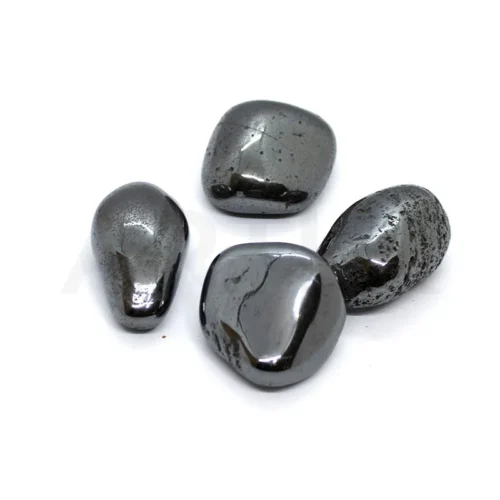 Rodado de hematite pulido, mineral natural de tono metálico