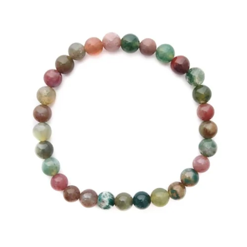 Pulsera de ágata india 8mm con piedras semipreciosas naturales hecha a mano