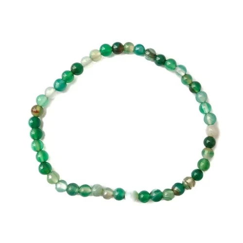 Pulsera ágata verde 4 mm de mineral natural para equilibrio y calma