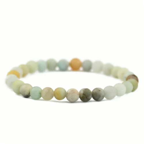 Pulsera Amazonita 6 mm de minerales naturales con cuentas verdes