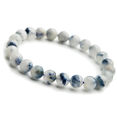 Pulsera de Cuarzo Azul Rutilado de 4mm - Hermosa joya con propiedades curativas