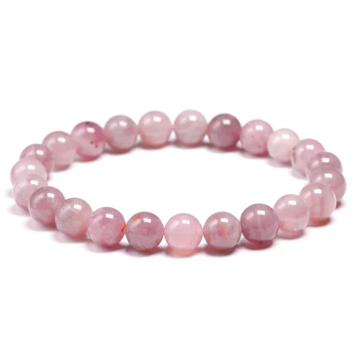 Pulsera de cuarzo rosa de 8mm para sanación emocional