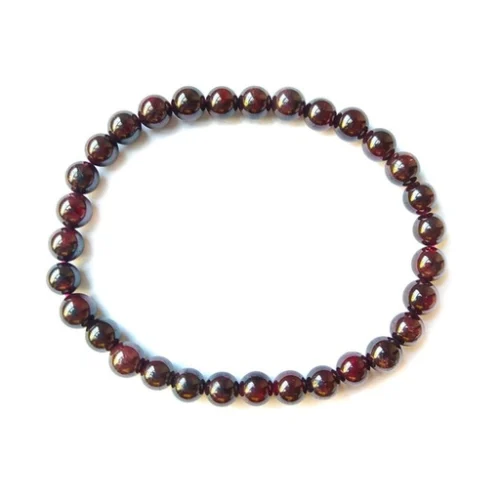 Pulsera de granate de 4 mm con propiedades curativas y protectoras