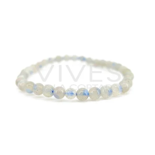 Pulsera labradorita 4mm de mineral natural con reflejos azules y dorados