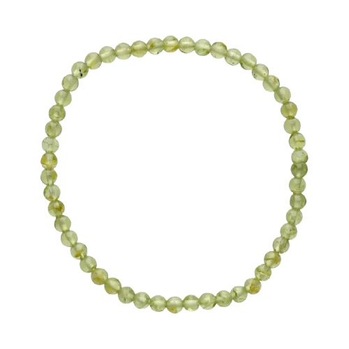 Pulsera de Peridoto 4mm con cuentas naturales verdes