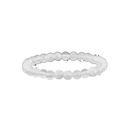 Pulsera de selenita 6mm con cuentas naturales en muñeca