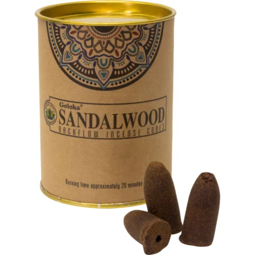Conos de Incienso Goloka Sandalwood reflujo aroma sándalo natural orgánico