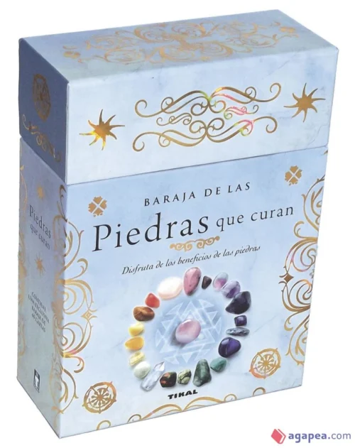 Baraja de las Piedras que curan oráculo con cartas ilustradas de cristales y minerales