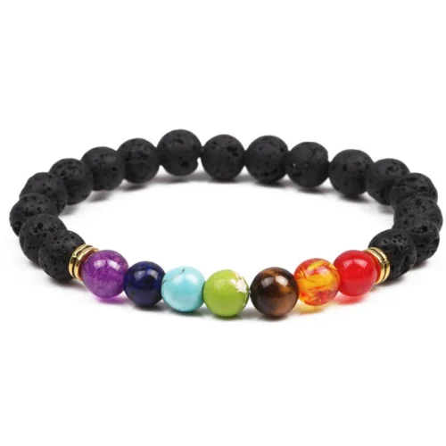 Pulsera de Lava con Minerales de 6mm - Beneficios y Propiedades