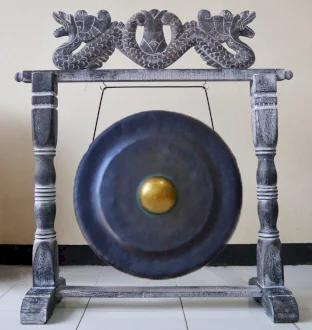 Gong de meditación 35cm dorado con soporte incluido para relajación profunda