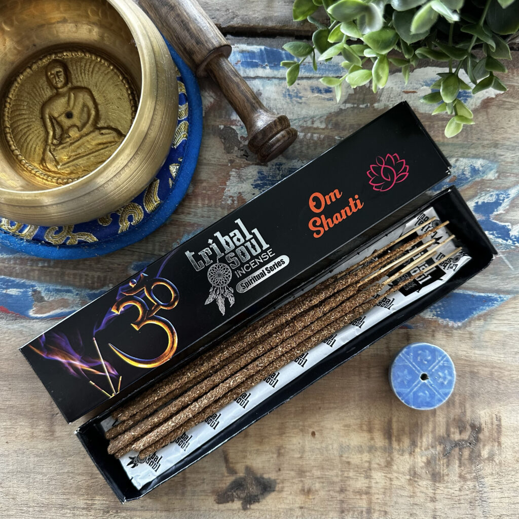 Varillas de incienso Tribal Soul Om Shanti con fragancias exóticas naturales para meditación y relajación