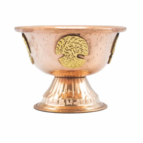 Cáliz ritual de cobre con árbol de la vida 12x9cm para incienso en resina
