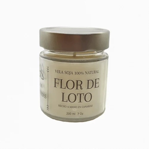 Vela de soja artesanal Flor de Loto GAIA aromática ambiente relajante