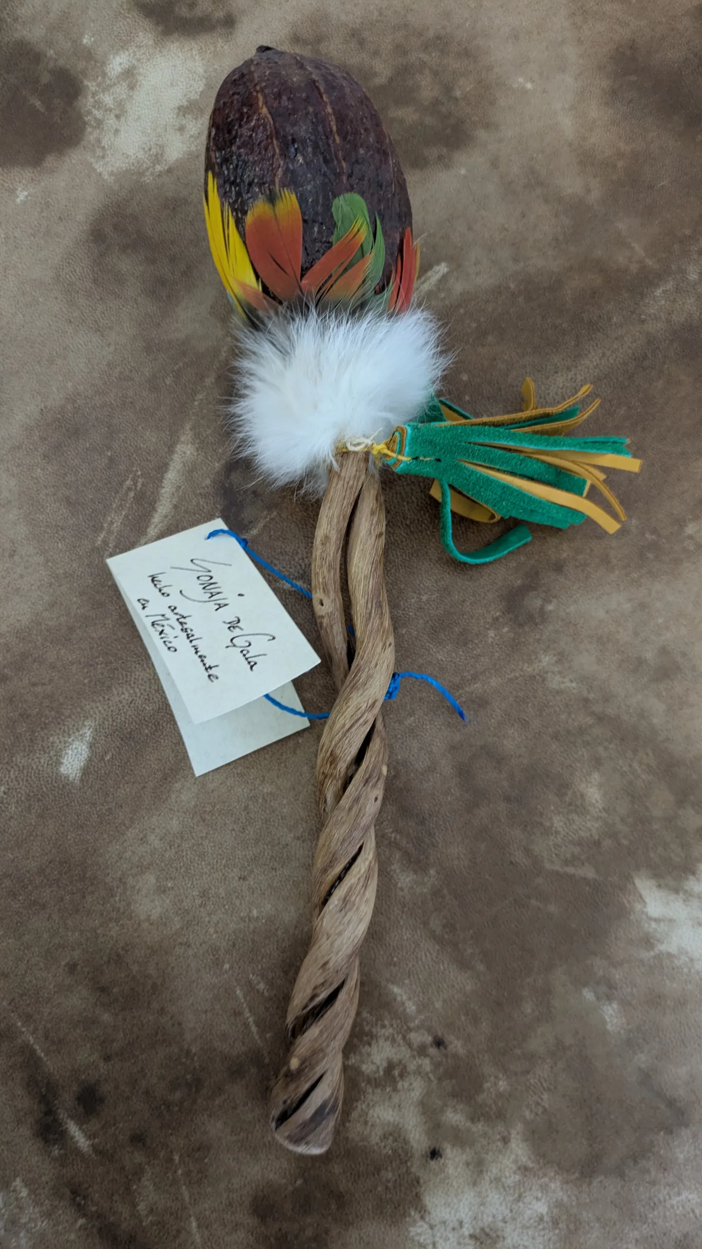 Sonajero ceremonial de cacao