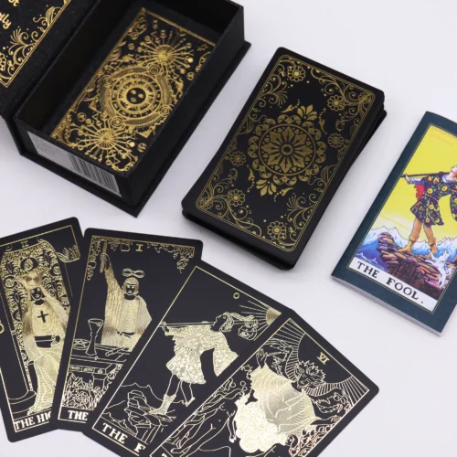 tarot en lamina de oro negro