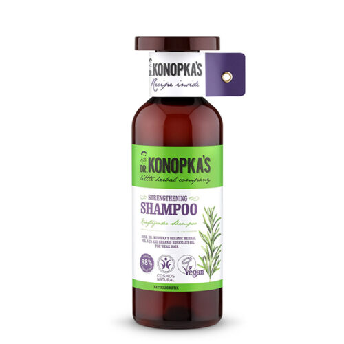 Champú Fortificante Dr. Konopka's 500ml con aceite de romero orgánico para cabello débil