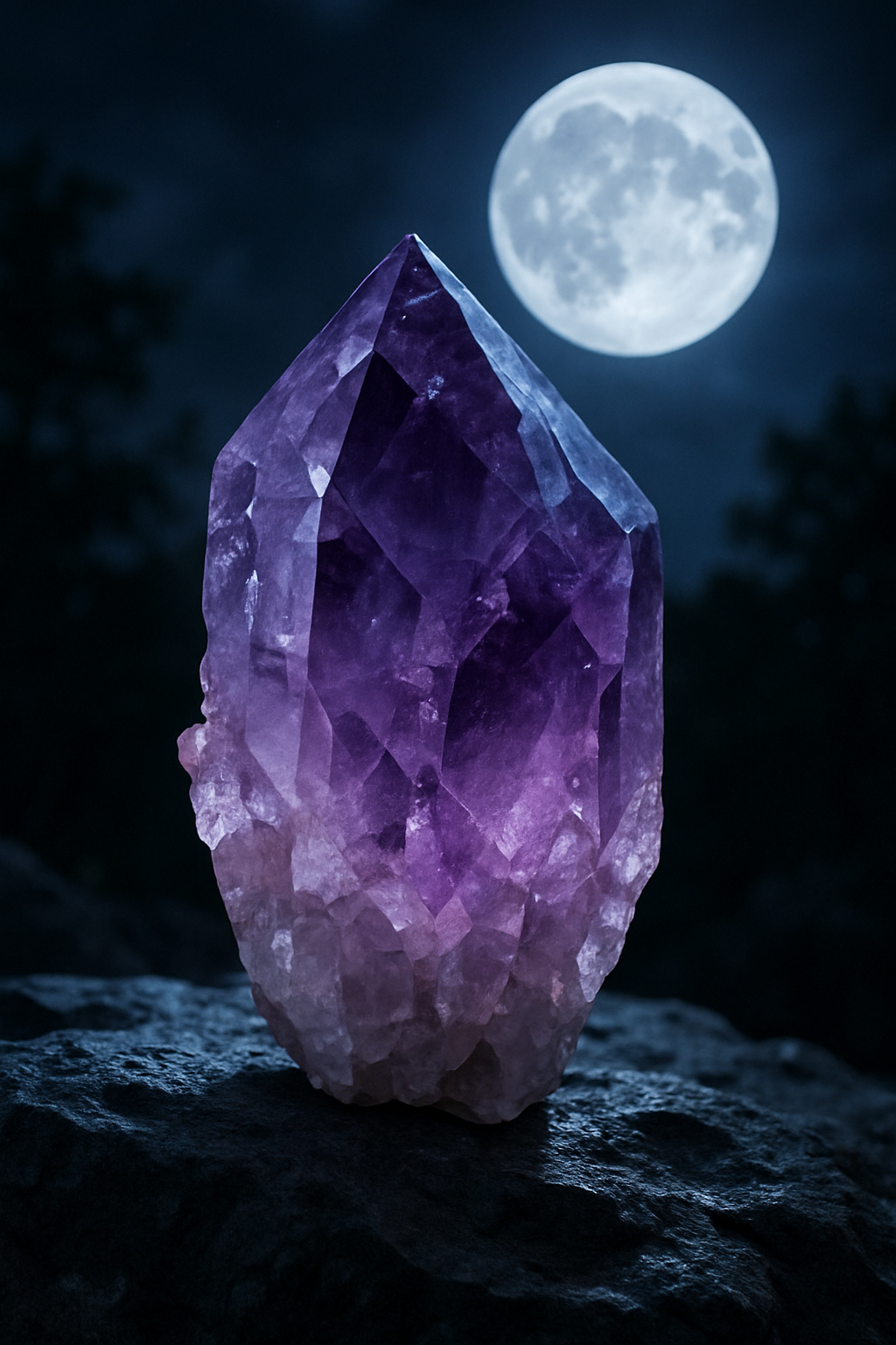 Cristales para el amor, la prosperidad y la protección 17 carga amatista luna