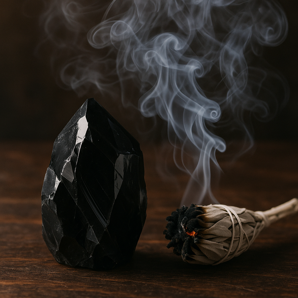 Cristales para el amor, la prosperidad y la protección 16 limpieza obsidiana salvia