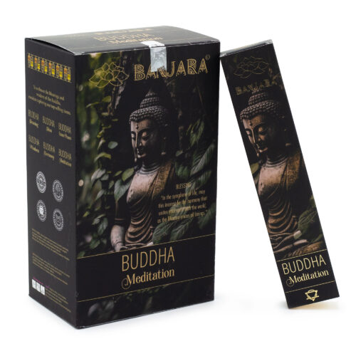 Incienso Banjara varillas Buddha Meditation en caja, aroma natural para meditación