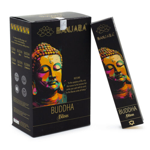 Varillas de incienso Banjara Buddha Bliss sobre soporte, aroma para meditación y relajación