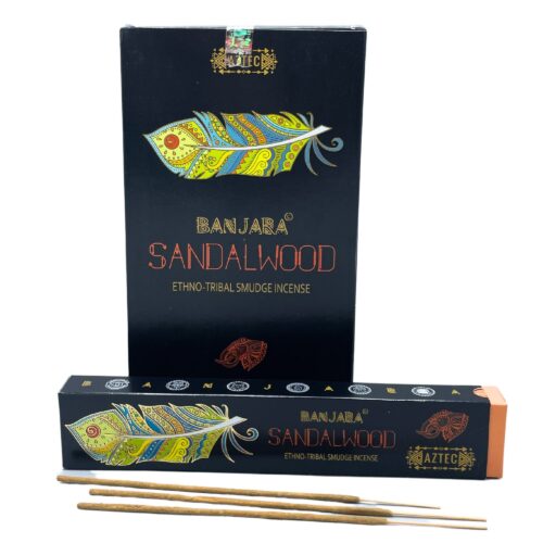 Incienso Banjara sándalo en varillas tribal smudge sobre portaincienso